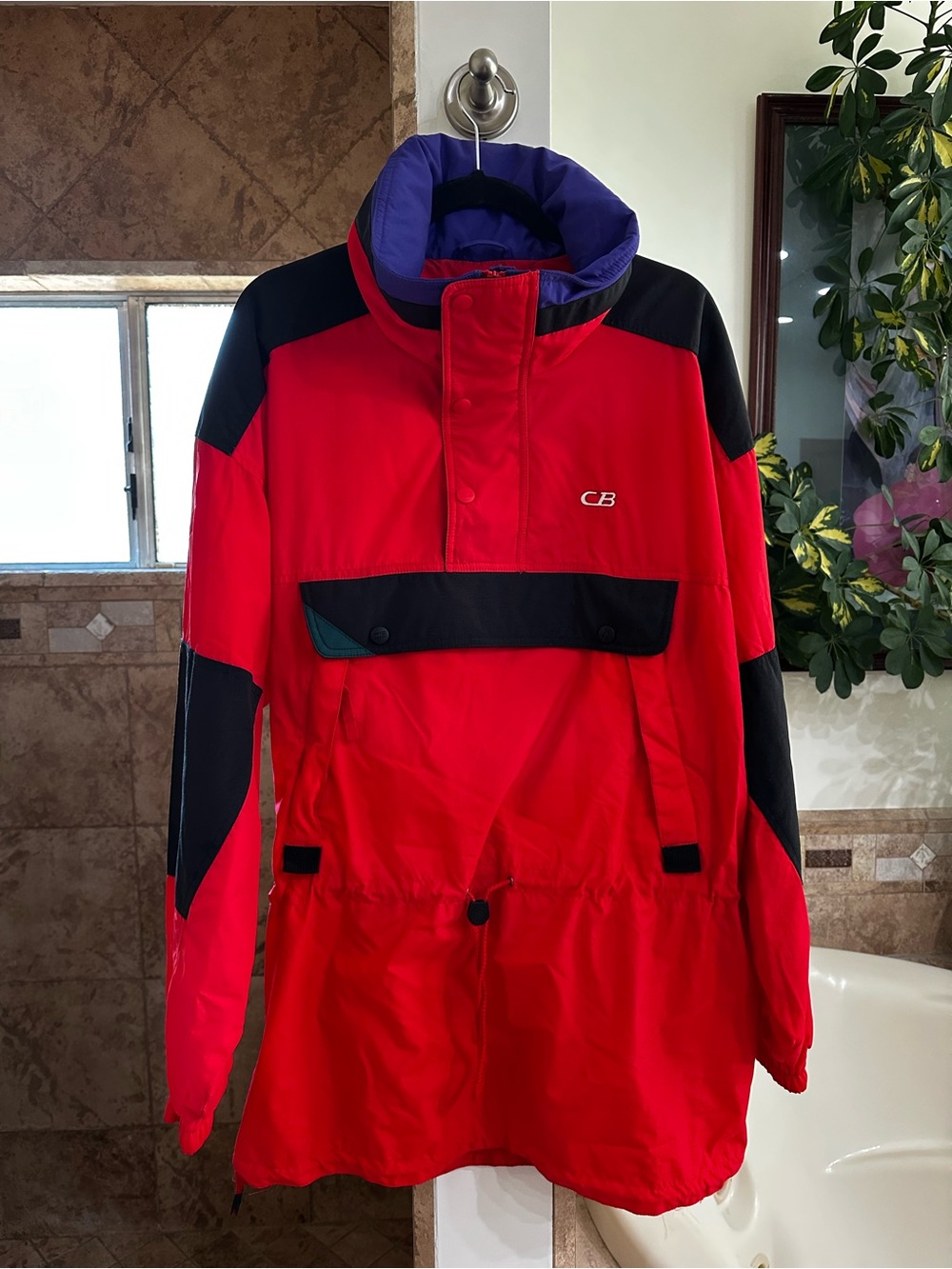 Vintage CB Sports Red & Black Men’s Anorak Ski & Snowboard Winter Jacket Coat